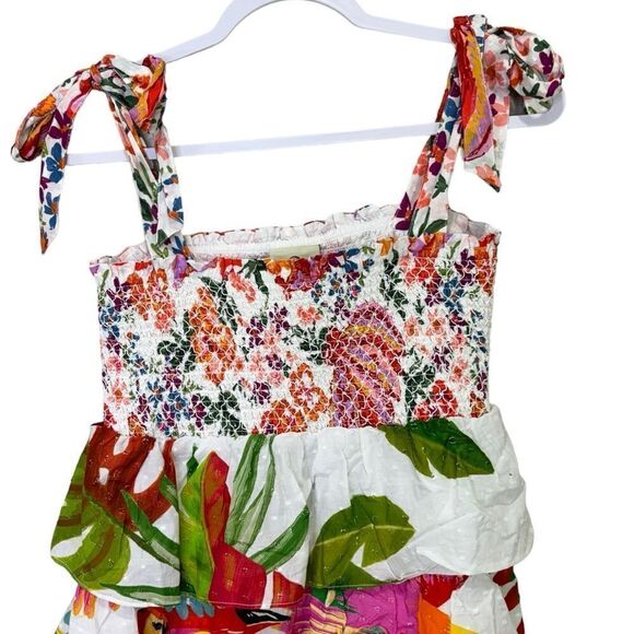 NEW Farm Rio Mixed White Prints Layered Dress Size Medium - Picture 7 of 11